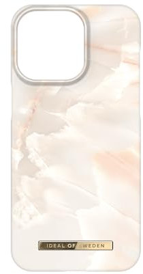 IDEAL OF SWEDEN Bedruckte Handyhülle, niedliches buntes Muster, schützende Abdeckung aus Hartplastik mit Mikrofaserfutter für das iPhone. Kompatibel mit iPhone 15 Pro Max (Rose Pearl Marble)