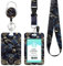 DUOUPA Ausweishülle mit Band, Ausziehbarer Schlüsselanhänger Badge Holder, Schlüsselband mit Karabiner für Frauen, Lehrer, Krankenschwester, Doktor, Student(Klassisch Blau)