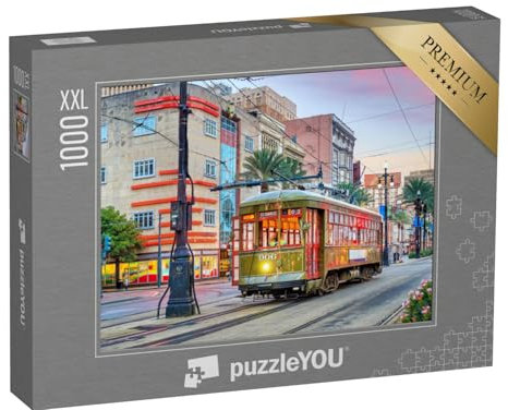 Puzzle 1000 Teile XXL „Straßenbahn in der Innenstadt von New Orleans, USA“ – aus der Puzzle-Kollektion New Orleans, Straßenbahnen
