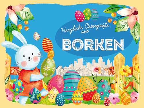 Ontrada Blechschild 30x40cm gewölbt Ostern Ostergrüße BORKEN Schild