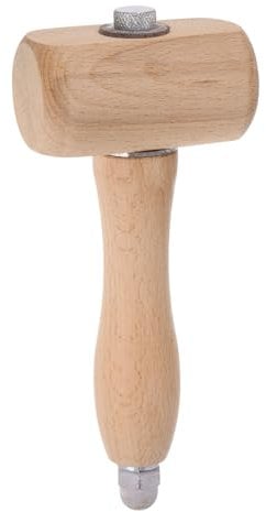 sourcing map 7.5Inch Leather Carving Hammer Wooden Hammer T-Shaped Head Leathercraft Mallet Tool for DIY Stamping Sew Leather Cowhide, Wooden