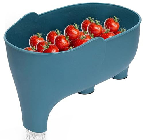 Kitchen Sink Drain Basket, Elephant Drain Basket Rack Cute Animal Drain Rack Kitchen Colander Strainer Multifunctional Sink Filter Dish Drainer for Fruits Vegetable