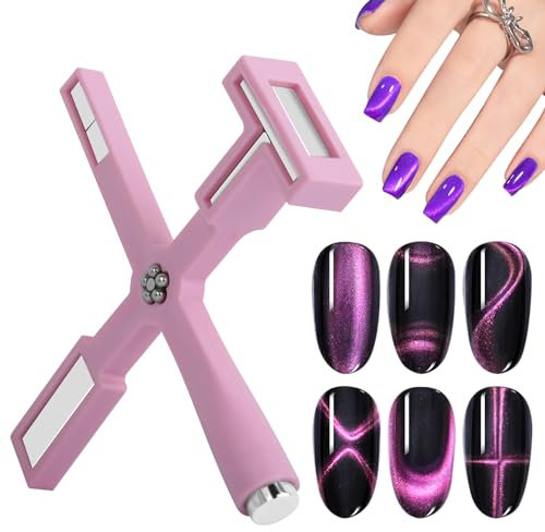 Vnjaoi Nagel Magnet Set, Upgraded 5 in 1 Multi-Funktions-Nagelmagnetstifte mit Silikon-Schutzhülle, Magnetischer Nagellack-Magnetstab für Nägel Katzenaugen-Nageldesign-Werkzeuge Nagelkunst-Zubehör