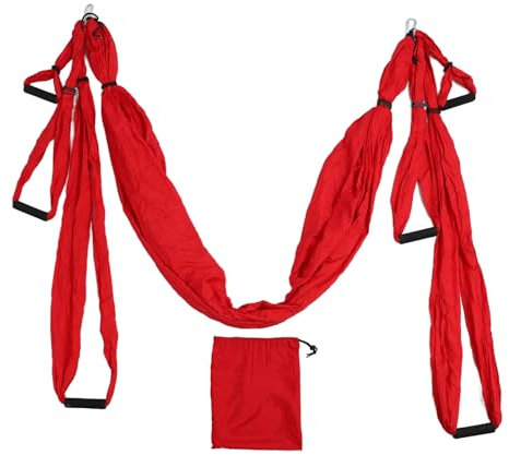 ciciglow Aerial Yoga Schaukel-Set, Verstellbare Yoga-Hängematte, Hängeschaukel, Anti-Schwerkraft-Yoga-Schlinge, Acro-Yoga-Inversionswerkzeug für Körperliche Übungen (Rot)