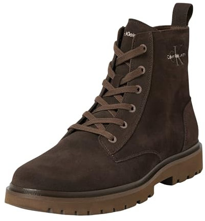Calvin Klein Uomo Stivali Mezza Gamba Eva Boot Mid Lace Up Iconic con Lacci, Marrone (Triple Slate Black), 42
