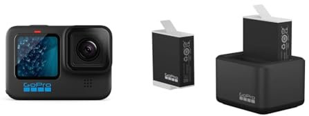 GoPro HERO11 Black – wasserdichte Action-Kamera mit 5,3K60 Ultra HD-Video & Dual-Akkuladegerät + 2 Enduro-Akkus (HERO11 Black/HERO10 Black/HERO9 Black) – Offizielles Zubehör, ADDBD-211-EU