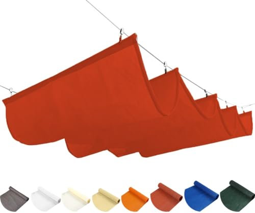 WIGING Rétractable Vague Voile D'ombrage, Pergola Housse De Remplacement avec Kit De Montage, Protection UV Protection Solaire Couverture D'auvent pour L'arrière-Cour Pont Solarium