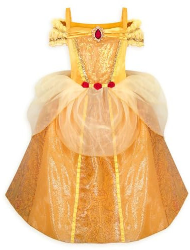 Disney Store Disfraces de princesa para niña (Bella de La Bella y la Bestia) - Trajes de princesa para disfrazarse y jugar, talla 5/6