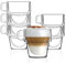 Vialli Design Doppelwandige Thermogläser | 6 x 350 ml | Gläser für Latte Macchiato, Cappuccino, Senso Kollektion, Latte Tassen, Kaffeetassen, Kaffeegläser, Hitzebeständiges Glas, Transparente