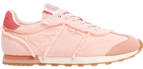 Pepe Jeans Baskets en Cuir Rose Once Twill