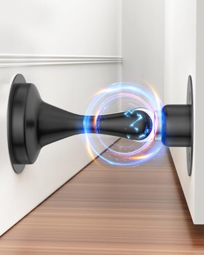 Magnetic Door Catch - Patio Door Stops Indoors & Outdoors, Wall Mounted, Metal Chrome-2 Pack