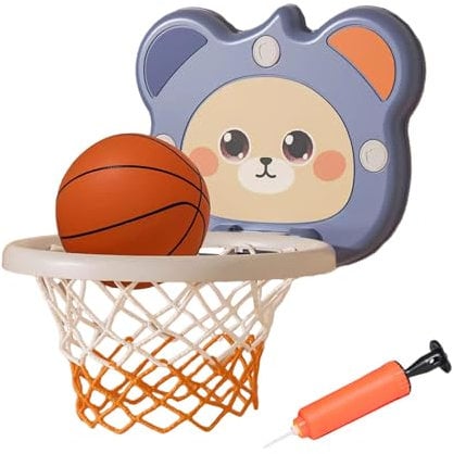 Children's Basketball Hoop - Indoor Basketball Goals Hoop Scoreboard - Without Drilling, Includes Pump & 2 Inflatable Basketballs, Easy to Mount Wall or Door, Indoor Use