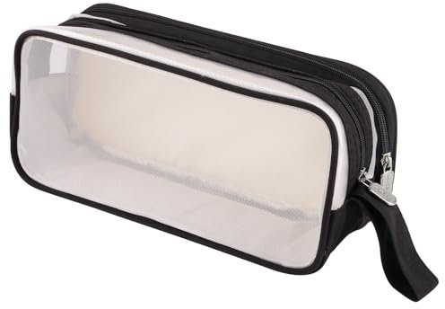 Mäppchen, Transparente Federmappe, Federtasche, Federmäppchen Zum Bemalen, Federpenal, Schlamppermäppchen, Schulmäppchen für Jungen Mädchen Teenager Erwachsene