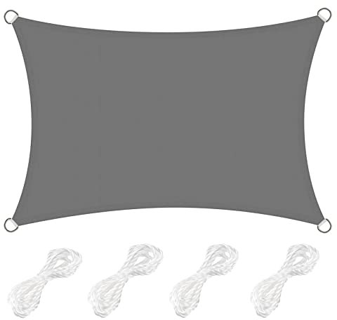 Voile d'ombrage imperméable pour jardin, terrasse, abri 4 côtés (2 x 3 m, gris foncé)