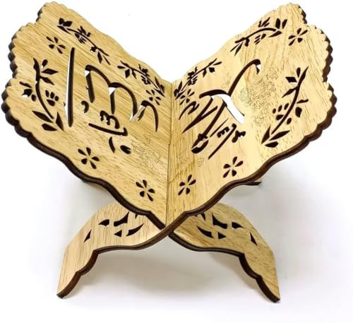 Ramadan Koran Buchhalter,Ständer Koran Halter,Qoran Heiliges Buchständer Holz,Faltbar Buchhalter Leseständer für Büro Schule Muslimische Ramadan Tisch Dekoration Eid Al Fitr Deko