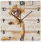 Quadratische Wanduhr aus Holz, Mops, Hund, der um die Ecke schaut, batteriebetrieben, leise, nicht tickende Retro-Uhren für Restaurant, Büro und Familie, Heimdekoration, 30 cm