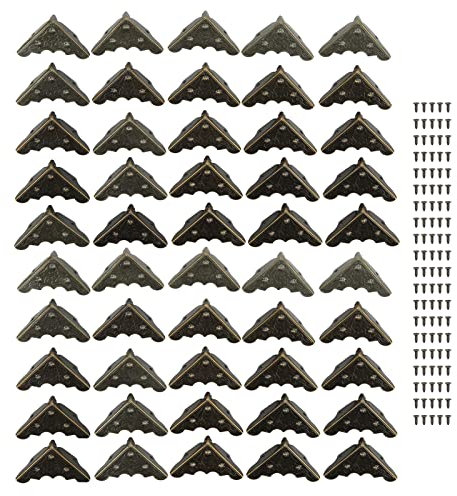 Resefinem Metal Corner Protector Möbel Eckschutz 12,0 × 8,0 × 3,0 50pcs Metall Eckschutz Retro breit Anwendung Metall Hochhärte Eckwächter für Holzkasten