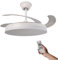 M mimotec - Ventilador de Techo con luz Led White Hoom, Mando a Distancia, Motor DC, 6 velocidades, Silencioso, Aspas retráctiles, función verano-invierno, temporizador, CCT