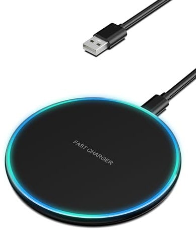 Sanicata Wireless Charger, Wireless Charging Pad for iPhone 16/15/14/13/12/11 Pro/Pro Max/XS Max/XR/SE, 15W Max Fast Wireless Charger for Samsung Galaxy S24/S23/S22/S21S20/Note10/9, AirPods 2/Pro...