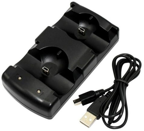 DBEIXIWEI Chargeur double pour manette de PS3 CC 5 V avec câble mini USB et indicateur lumineux LED