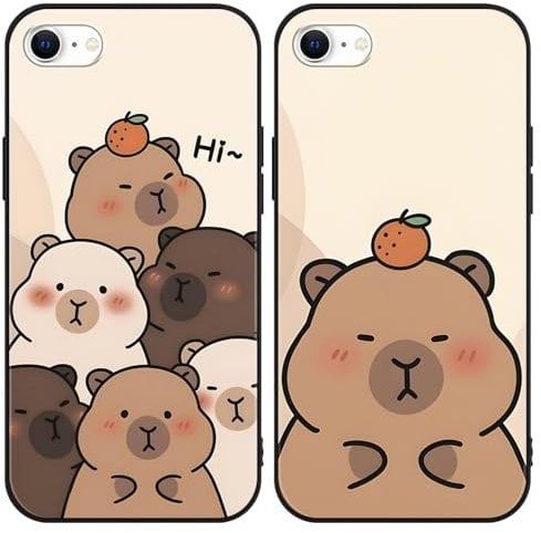 PBNDJVG Kawaii Phone Cases Funny Capybara Case for iPhone 7/iPhone 8/iPhone SE 2022/2020 4.7 Inch, Anime Cartoon Cute Pattern Shockproof Soft TPU Silicone Gel Drop Protection Case for Women Girls