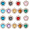 SUNNYCLUE 1 Box 36 Stück 9 Farben Strass Herzanhänger Kristallherzanhänger Legierung Glas Facettiert Liebe Gold Baumelnde Valentinstagsanhänger Für Schmuckherstellung Zubehör Hochzeit Ohrringe Halsket