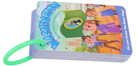 BRIGHTFUFU 1Ensemble Drapeaux des États Américains Cartes Éducatives pour Garçon Fille Apprentissage Montessori et Interactions Parent Garçon Fille Résistantes et Culturelles
