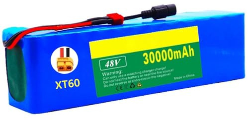 Batterie Lithium-ION pour Vélo Électrique Batterie Lithium 48V 30Ah 13S3P 30000mAh for Vélo Karting Scooter Électrique avec Chargeur BMS XT60 Plug,48V 30Ah