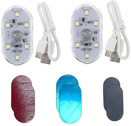 Tomedeks 2 Pezzi Luci a led per auto, 7 colori luci led interni, illuminazione ambiente interno auto, USB ricaricabile luce,led auto interni
