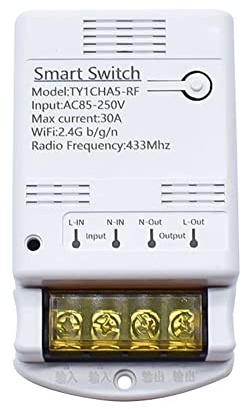 Cvoepobey Tuya Wifi 30A MóDulo De Relé 85-250V Interruptor Inteligente DIY 433MHZ Controlador APP Voice Relay Timer Control Remoto