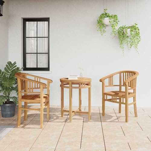 QJBSAVVA Gartenstühle 2er Set aus massivem Teakholz 63 x 58 x 89 cm in Braun mit Armlehnen Gartenstuhl Balkonstuhl Lounge Outdoor Chair für Garten Terrasse