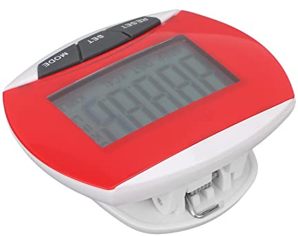 RiToEasysports Sports Pedometer, Distance Pedometer with Clamp/Holder for Men, Women and Children, Lightweight Design (Red)