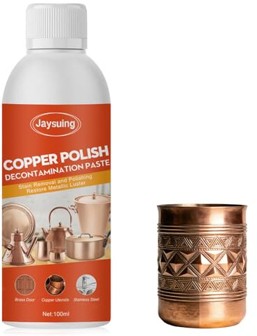 Messing Kupfer Pflege 100 ml, Messing Politur, Sanfte Kupferpolitur, Kupfer Reiniger, fur kupfers, Musikinstrumente, Kupfermöbel, Bronze und Edelstahl