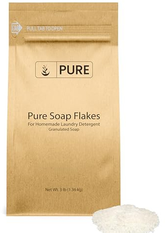 Pure Original Ingredients Soap Flakes (3 lb) Tallow Based, Homemade Laundry Detergent, Granulated Soap