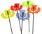 5X Sonnenfänger 'Schottische Distel', Deko Gartenstecker 5er Set mit 25cm Schwingstab, Leuchtende Garten Geschenk Idee,