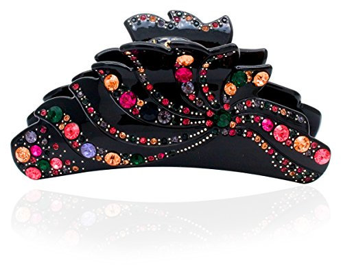 HOLLIHI Pince à cheveux pour femme et fille 12,7 cm Pour cheveux épais Noir