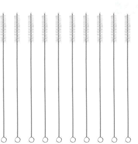 10PCS 11.4Inch Drinking Straw Brush Cleaner Extra Long Thin Straw Cleaning Brush Set for Kettle Spout Tumbler Baby Bottles Funnel Teapot Nozzle Tube Keyboard