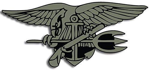 Sticker-Designs 10cm! Klebe-Folie Wetterfest Made-IN-Germany Navy Seal Trident OD grün UV&Waschanlagenfest Auto-Aufkleber Profi-Qualität! F3134