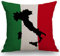 SSOIU Dekorativer Kissenbezug mit italienischer Flagge und Landkarte, für Sofa, Couch, Heimdekoration, 45,7 x 45,7 cm
