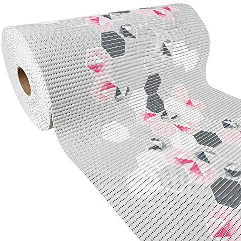DecoMeister Badematte Weichschaummatte Duschvorleger Badläufer Badteppich Weichschaum Bodenmatte Antirutsch Teppich WC Pool Vorleger Yogamatte rutschfeste Matte 65x300 cm Hexagon