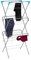 ZENO Clothes Drying Rack 3 Tier | Clothes Airer | Laundry Drying Rack for Outdoor & Indoor Use | Steel Clothes Airer Rack with Non Slip Feet | Flat Foldable & Space Saving | Holds Up To 10KG