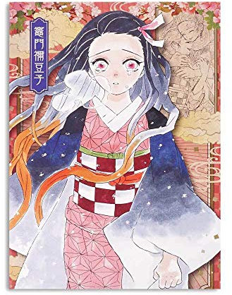 CosplayStudio Hochwertiges Kimetsu no Yaiba Wandbild auf Hartschaumplatte | Poster 30x42cm | Motiv: Nezuko Kamado