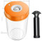 2pcs/set Vacuum Food Storage Container Storage Jars For Vacuum Sealer Airtight Canister with Pump Fresh Keeping Pot-Orange 1600ML