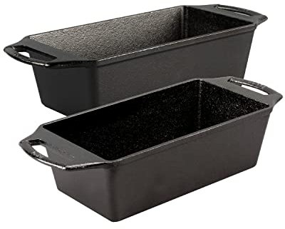 Lodge Juego de 2 moldes para pan de hierro fundido
