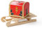 Odoria 1/12 Miniatur Schlitten Holz und Geschenkkasten Puppenhaus Weihnachten Zubehör