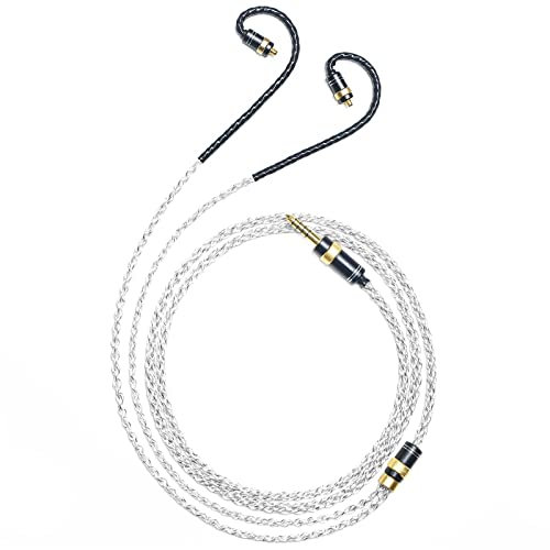 GUCraftsman MMCX Plug 6N Single Crystal Silver+Graphene 2.5mm/3.5mm/4.4mm Cable de auriculares para SHURE SE846 SE535 AONIC5 Xelento Remote FiiO FH9 FA9 Dunu DK3001Pro UE900S (enchufe de 2,5 mm)