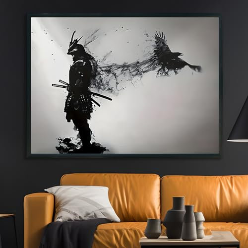 KAIDAARTLH Samurai Japanisches Leinwandbild, moderne Gemälde, Charakterbilder, Leinwanddrucke, moderne Gemälde für Wohnzimmer Schlafzimmer, Frameless(A,50x70cm)