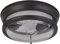 Licht-Erlebnisse Deckenlampe rund IP44 Ø 35 cm H: 14,5 cm flach in Schwarz für 2x E27 Glas Metall Badezimmerleuchte Decke Deckenleuchte Badezimmer