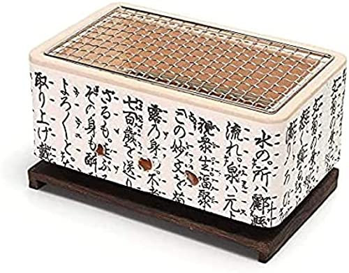 Hibachi de cerámica japonés 4 en 1, Parrilla de Barbacoa de Mesa, Estufa de Barbacoa portátil de carbón Yakitori para Parrilla de Camping al Aire Libre