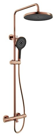 BiaoTeng Colonne Douche Salle de Bain avec Mitigeur Douchette à Main 3 Modes Monocommande Ensemble Douchette Douche Salle de Bain Or Rose